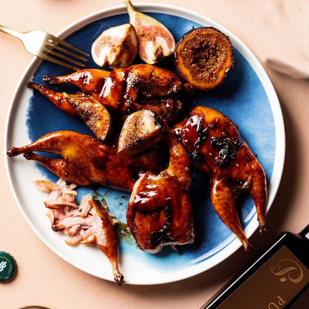 Barbecue Quail with Pukara Estate Balsamic Glaze