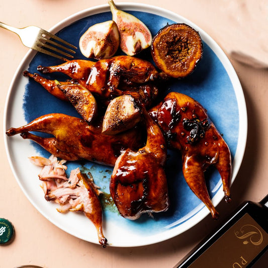 Barbecue Quail with Pukara Estate Balsamic Glaze