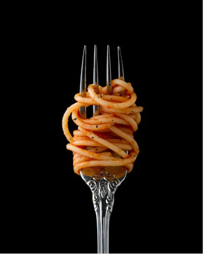 picture of pasta on fork