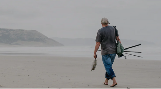 Picture of man walking on a beach