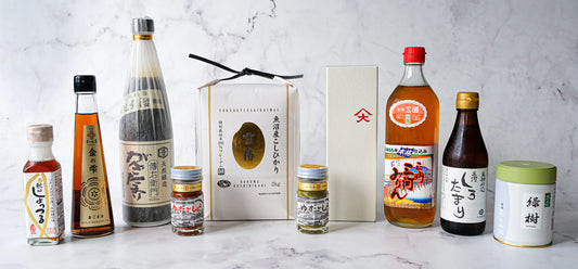 Picture of Japanese ingredients in bottles and packets