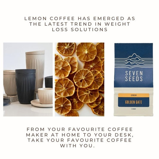 picture of dehydrated lemons and bag of coffee beans