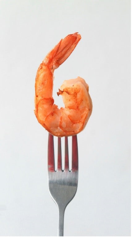 picture of a prawn on a fork