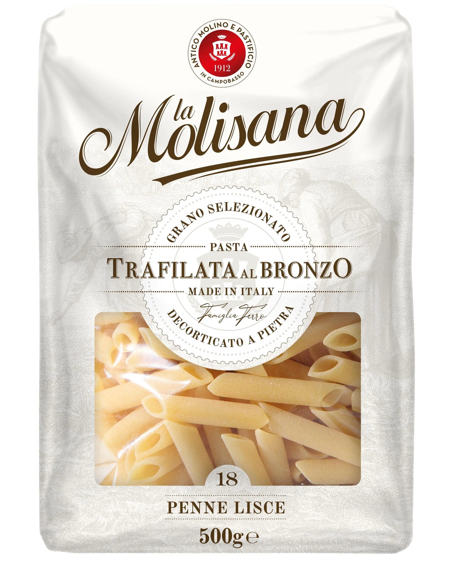 La Molisana 18 Penne Lisce 500g | Made in Italy La Molisana Pasta