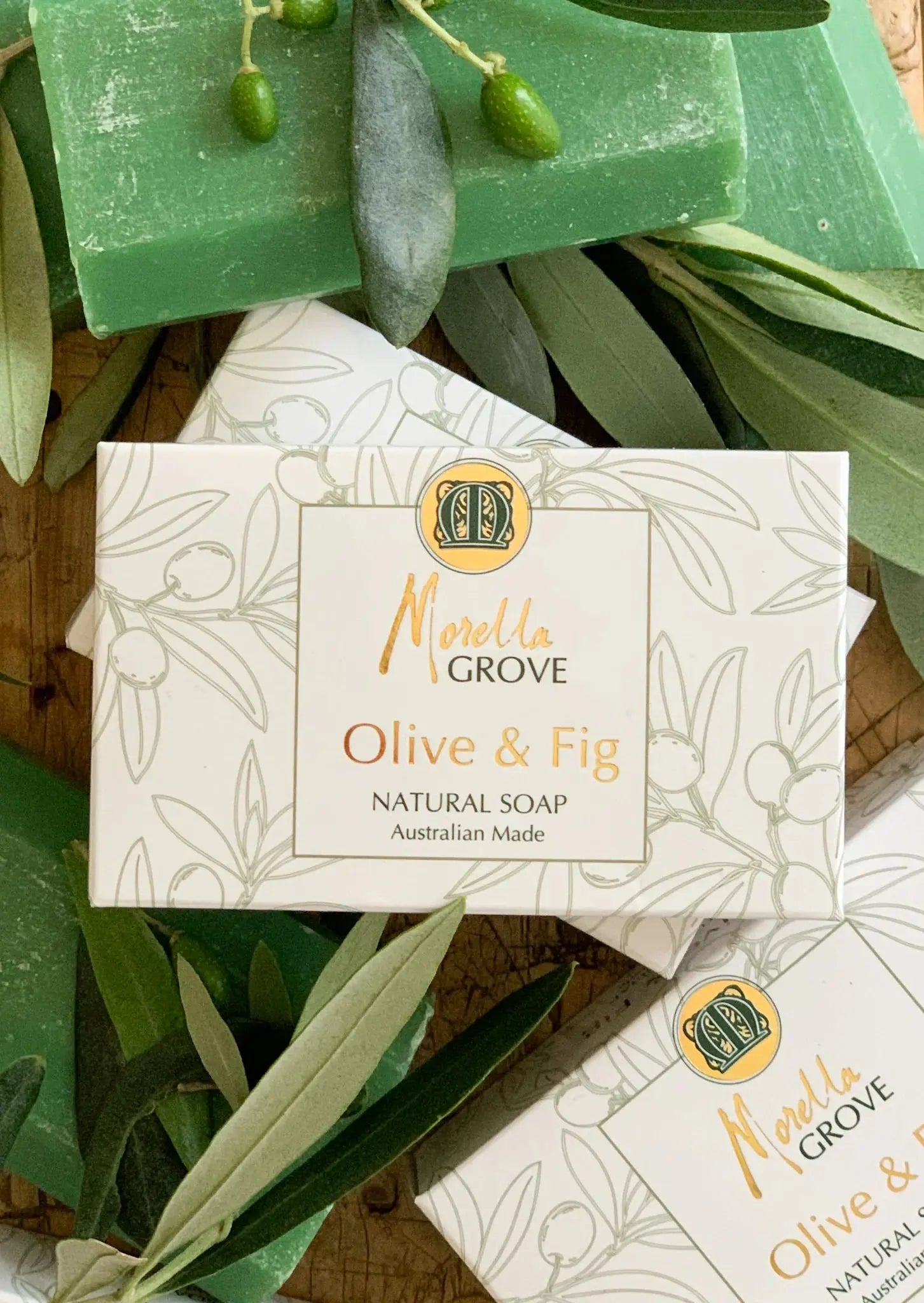 picture of Morella Grove Olive Oil Soap bars boxed