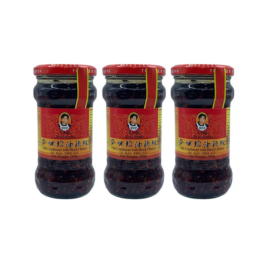 Lao Gan Ma Chili Condiment With Diced Chicken 280g 3Pk - petitstresors