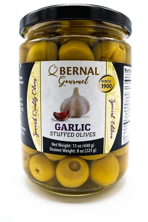 Bernal Gourmet | Garlic Stuffed Olives | 436g (Drained Weight: 250g) Bernal Gourmet