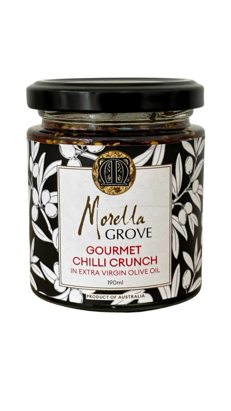 Morella Grove Gourmet Chilli Crunch in Extra Virgin Olive Oil, 125ml, 250ml, 1L| V - petitstresors