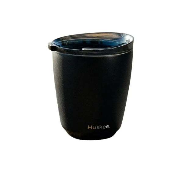 Huskee Cup | Steel Cup & Lid 8oz Black - petitstresors
