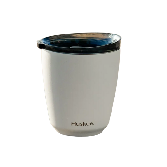 Huskee Cup | Steel Cup & Lid 8oz/236ml White - petitstresors