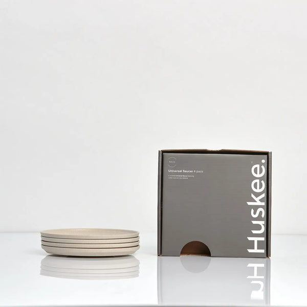 Huskee Cup | Reusable Classic Saucers 4 Pack Natural - petitstresors