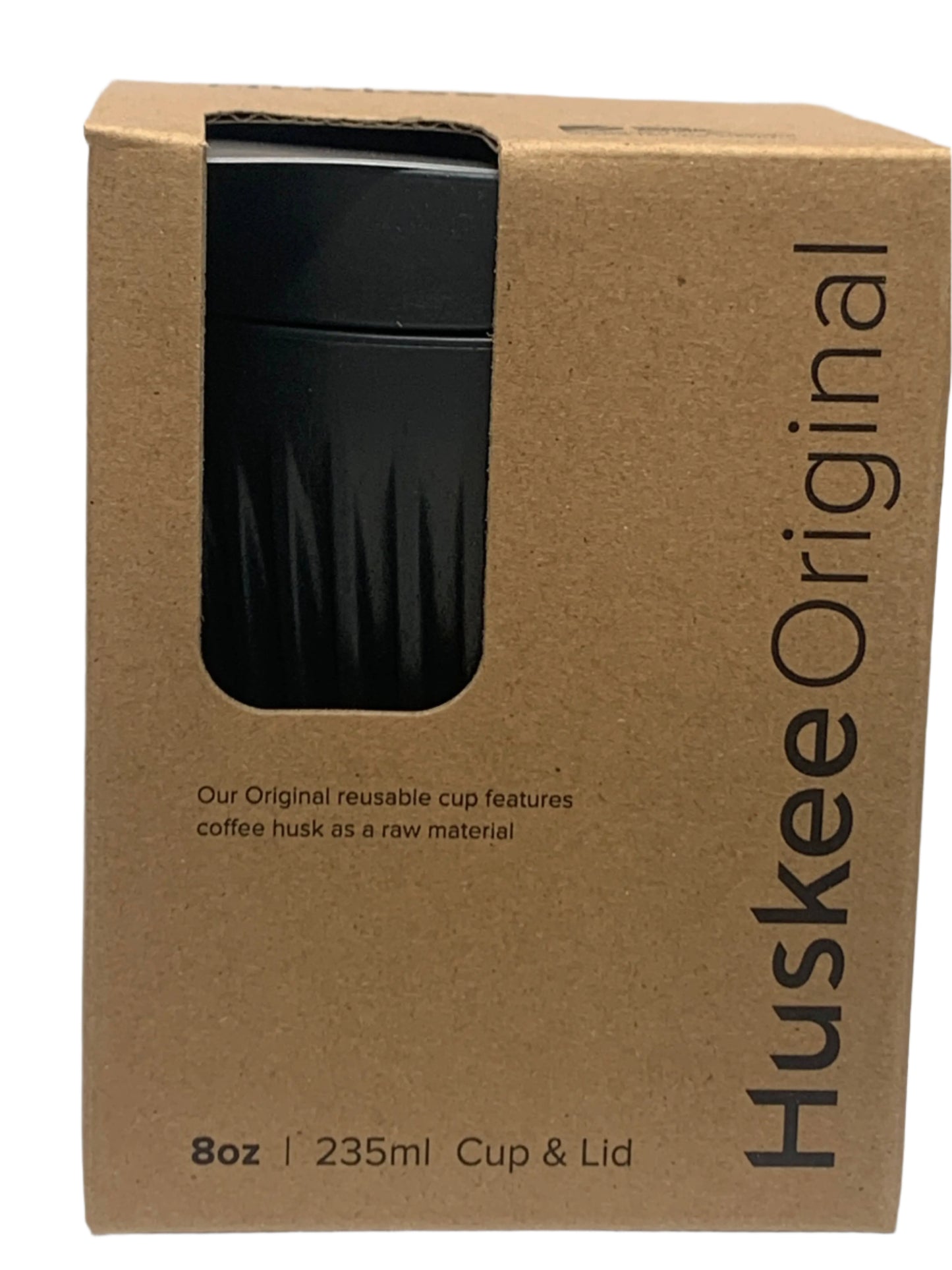 Huskee Cup | Reusable Coffee Cup with Lid 8oz/236ml Charcoal HuskeeCup