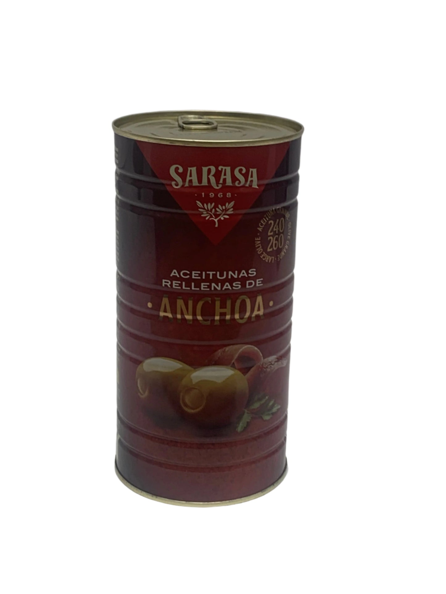 Sarasa | Gourmet Green Aceitunas Verdes Rellenas de Anchoa | 350g, 1400g Sarasa