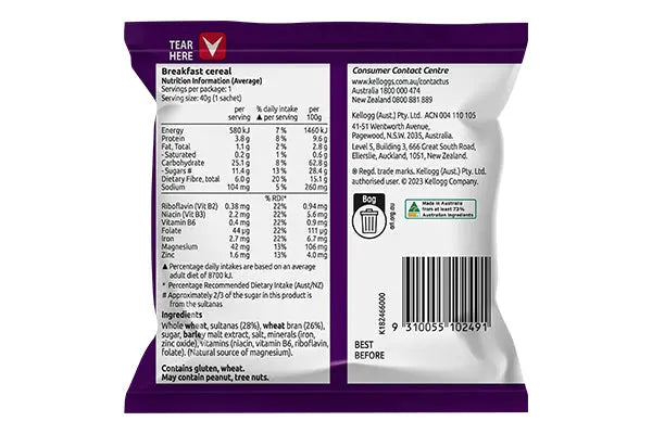 Kellogg's Sultana Bran sachet 30g | Portions Kelloggs