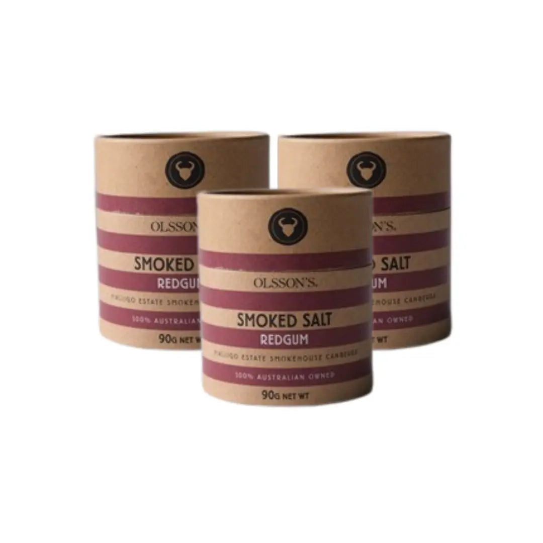 Olssons Red Gum Smoked Salt | 3 x 90g Kraft Cannister Olsson's Salt