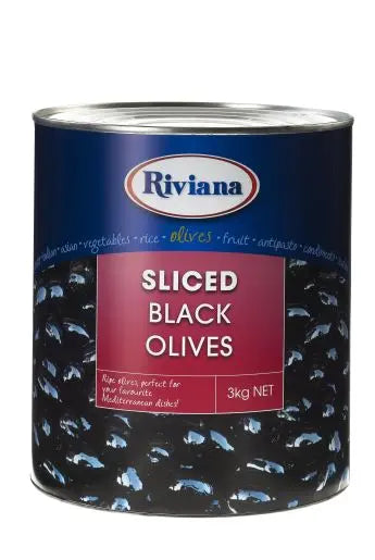 Riviana Sliced Black Olives - Premium Quality for Cooking &amp; Toppings (3kg) Riviana