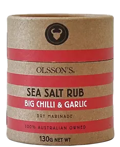 Olsson's Salt | Big Chilli & Garlic Sea Salt Rub 130g - petitstresors