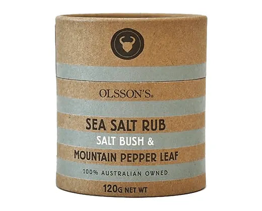 Olssons Salt | Salt Bush & Mountain Pepper Leaf Salt Rub 120g - petitstresors