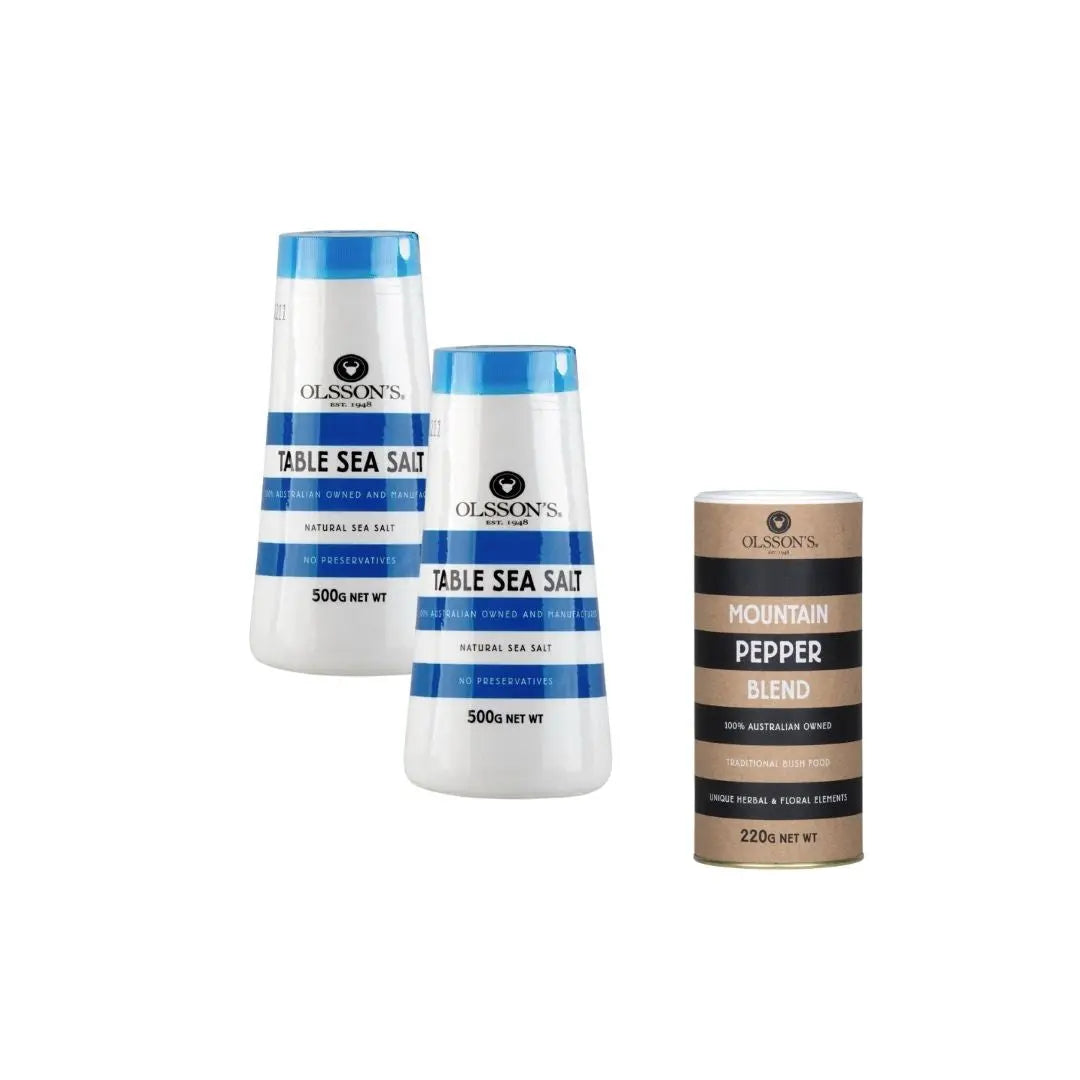 Olsson's Salt |Table Sea Salt Drum and Mountain Pepper Bundle Olsson's Salt