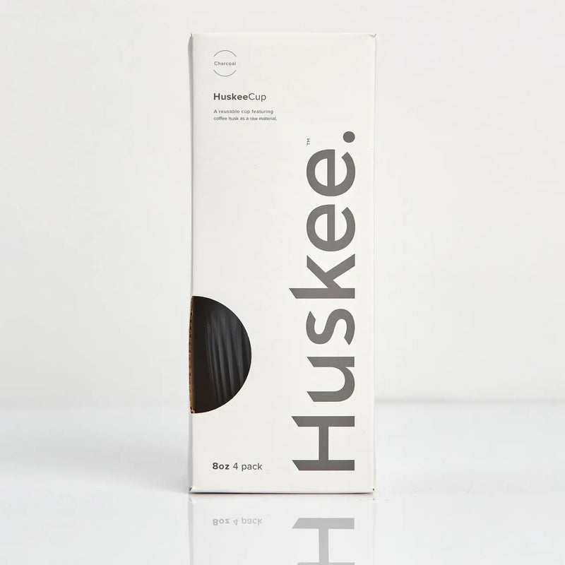 Huskee Cup | Reusable Cups 4 Pack 8oz/236ml Charcoal - petitstresors