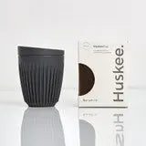 Huskee Cup | Reusable Cup with Lid 8oz/236ml Charcoal - petitstresors