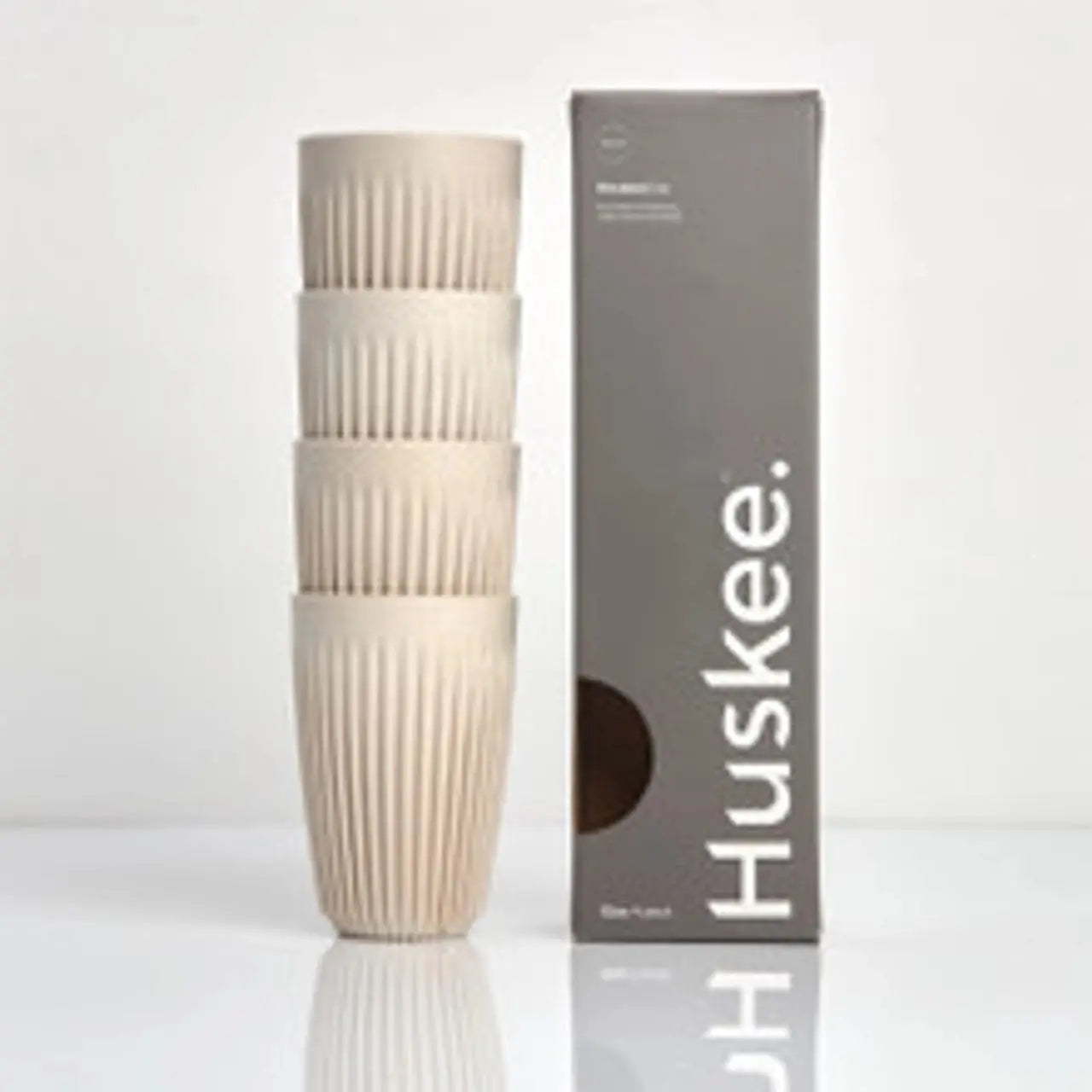 Huskee Cup | Reusable Cups 4 Pack 16oz/473ml Natural - petitstresors